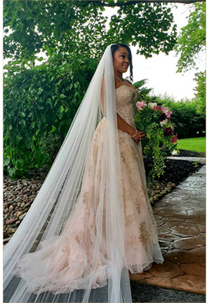 Bride about to walk down the aisle